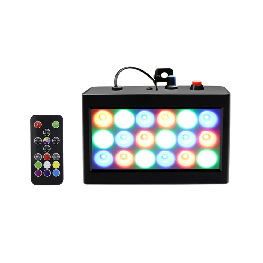20 Вт DJ шоу стробоскоп для вечеринки AC90-240V свет для сцены RGB Авто-запуск/звук Вечерние огни/Вспышка эффект скорость регулируется