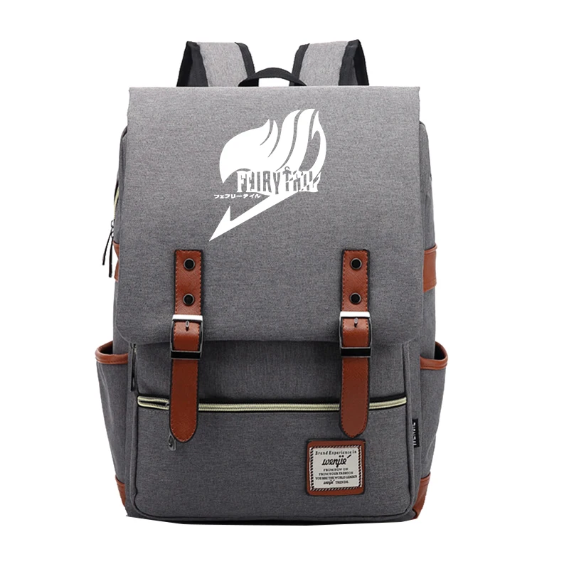 Canvas Backpack 16 Феи хвост печати холщовый рюкзак для ноутбука Женская Мужская школьная сумка аниме рюкзак в стиле Харадзюку сумки 16 дюймов Путешествия Рюкзак Sac Dos - Цвет: Canvas Backpack 16