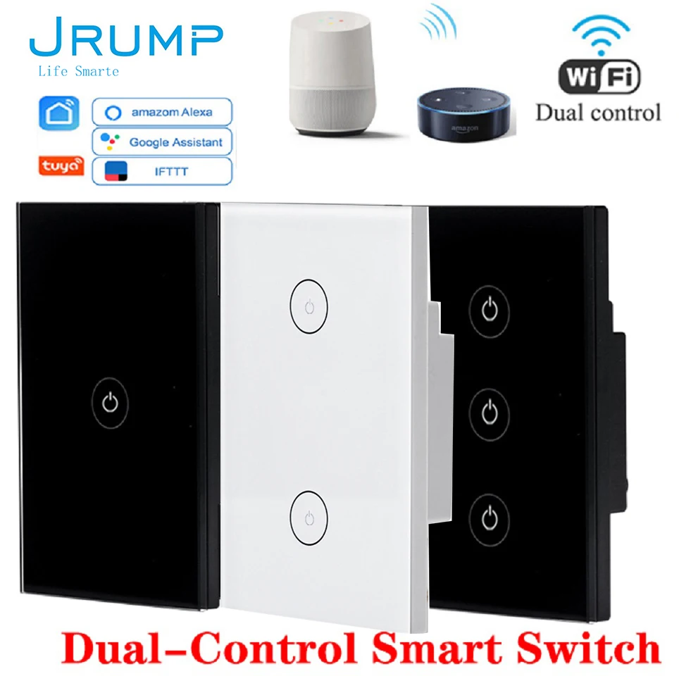 Tuya Dual дистанционное управление Умный выключатель Smart touch переключателями которые