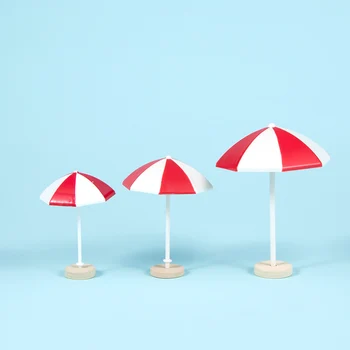 

3 Color Beach Sun Umbrella Miniature PVC Landscape Bonsai Fairy Ornament Dollhouse Micro Landscape Decoration