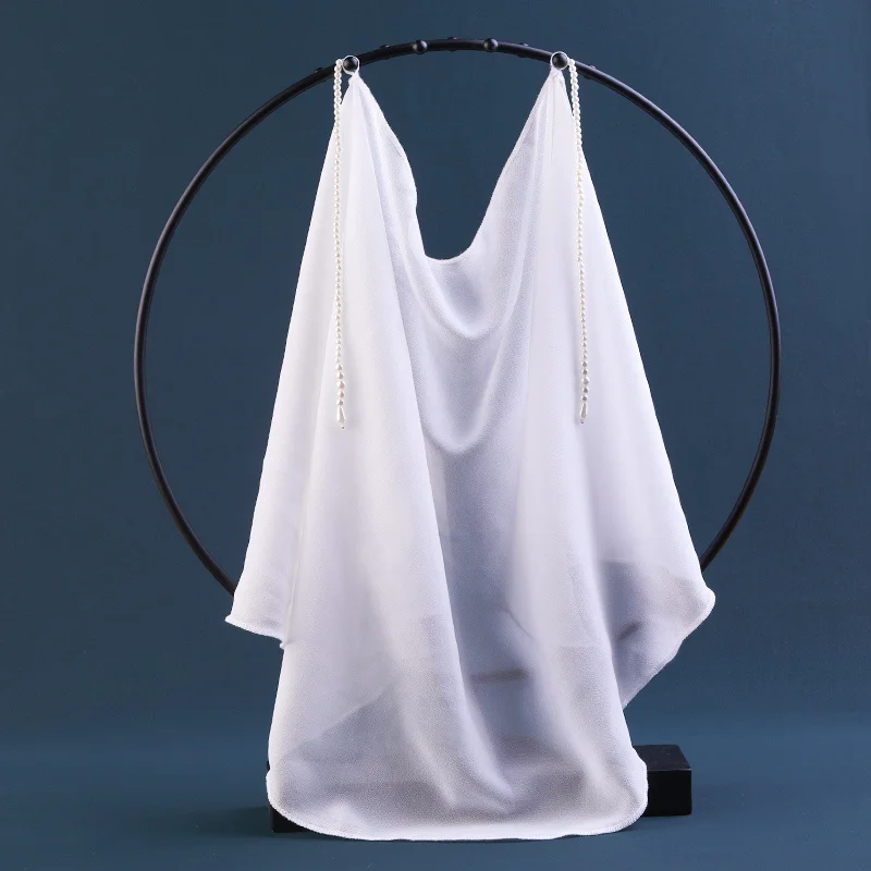 Hanfu DIY Veil Antique Hanging Ear Tassel Covering Curtain Song Headdress Dance Covering Veil Girl Ancient Costume Accessories