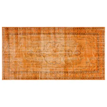

Handmade Orange Vintage Overdyed Turkish Area Rug 138x261 Cm-4'6''X8'7''