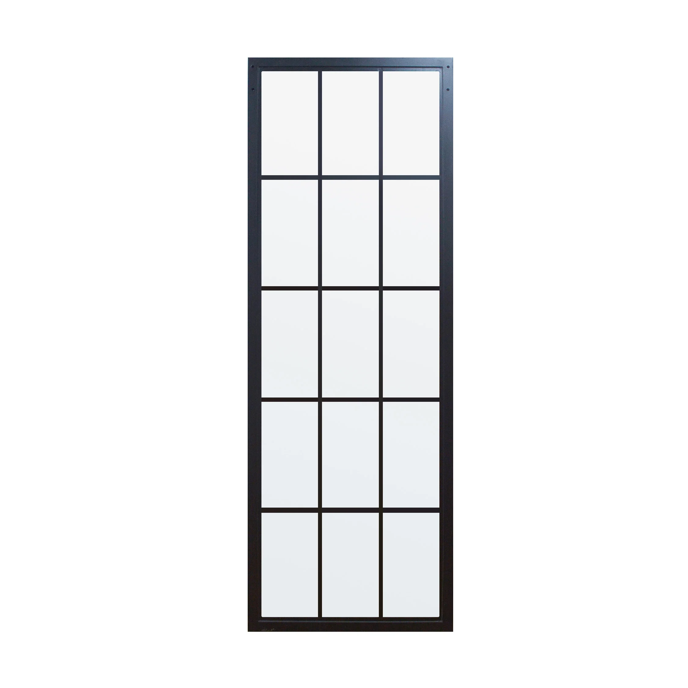 DIYHD TSD01 30in Black Framed Clear Glass Sliding Barn Door Slab,Tempered Assembled Prehung Glass Door Panel