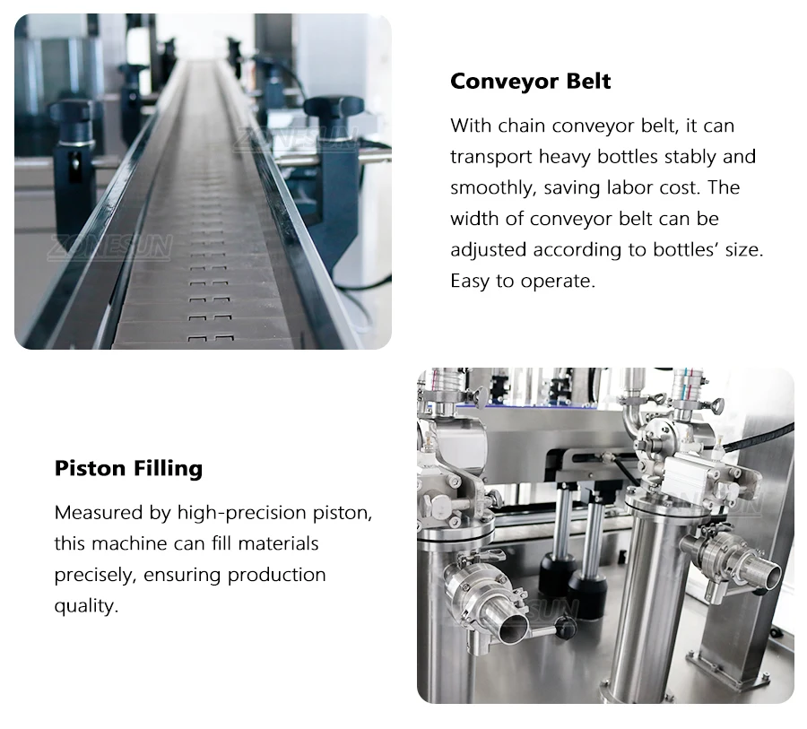 ZONESUN ZS-VTPF2 Automatic Double Tracking Heads Paste Liquid Filling Machine