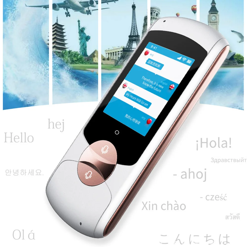 

41 Languages Meeting Lightweight Portable Instant Travel Smart Button USB Charging Real Time Translator Wireless Support Offline