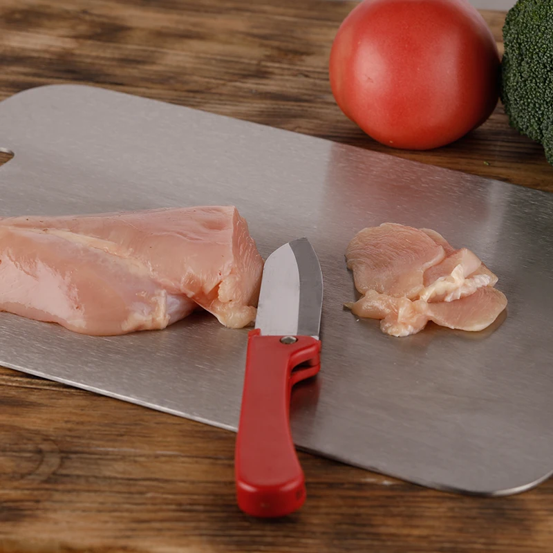 Set Di 3 Taglieri In Titanio E Acciaio 304 Per Cucina | Doppia Faccia Antiscivolo Per Carne E Verdura | 29-34-39 Cm