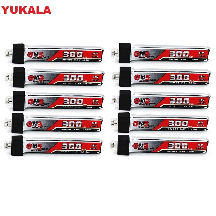 

YUKALA 300mAh 3.8V 30C/60C LiHV Lipo battery PH2.0 Plug for UK65 US65 Blade FPV 65S UR65 Drone 3.8V 300MAH 3PC 5PC 10PC
