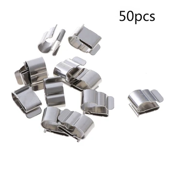 

50Pcs 19x9mm Stainless Steel Solar PV Cable Clips For System Mounting Installation