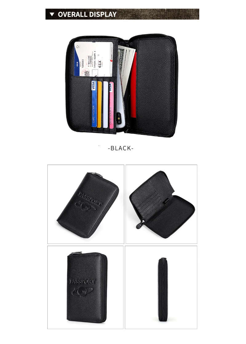 Дамский кошелек, кошелек, Обложка для паспорта, Женский Rfid кредитный держатель для карт, натуральная кожа, Женский кошелек, длинный клатч, сумки Tarjetero
