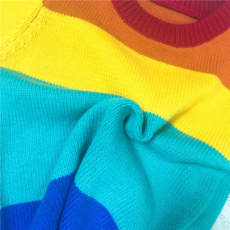 Spring Autumn Children Girls Boys Cotton Sweaters Baby Boys Girls Long Sleeve Knitted Pullover Iridescence Sweaters