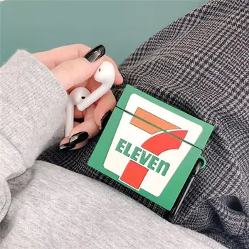 

3D Funny 711 Convenience Store Headphone Cases For Apple Airpods 1/2 Silicone Protection Earphone Cover Accessories With Hook