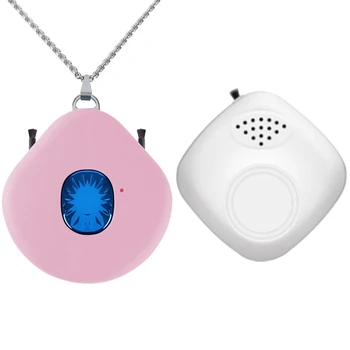 

1 Set White Negative Ion Generator Wearable Air Purifier & 1 Set Pink Usb Wearable Air Purifier Personal Negative