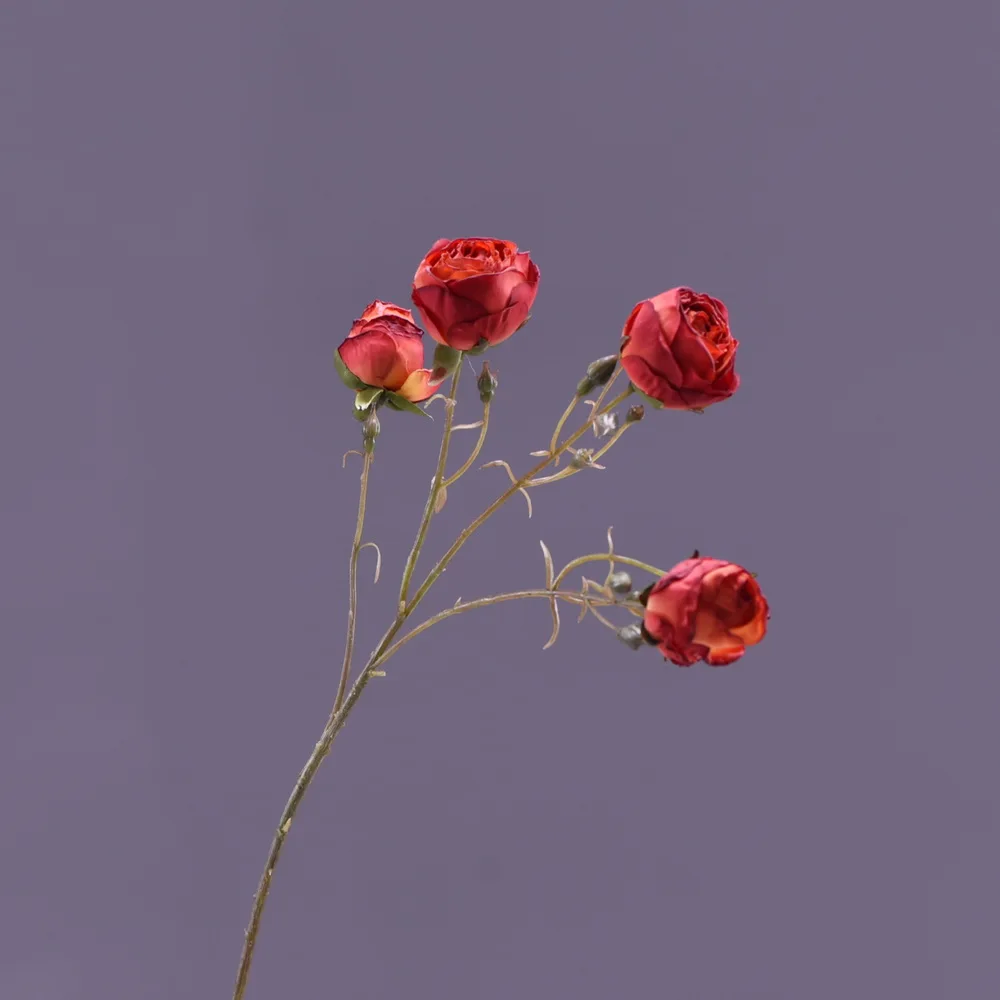 

56cm 5 Heads Silk Rose Bud Artificial Flower For Wedding Party Decoration DIY Handmade Fake Flowers Craft High Simulation Roses