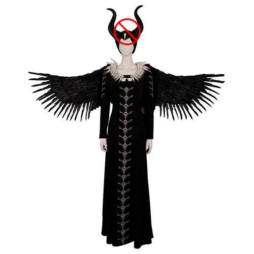 Maleficent Mistress of Evil 2 Косплей Костюм малифисенты Косплей наряд Хэллоуин женское длинное платье с маской крыло - Цвет: no mask