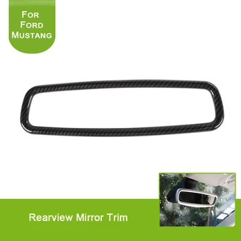 

For Ford Mustang 2015 Up Car Inner Rearview Mirror Decoration Frame Trim Ring Cover Interior Accessories Styling