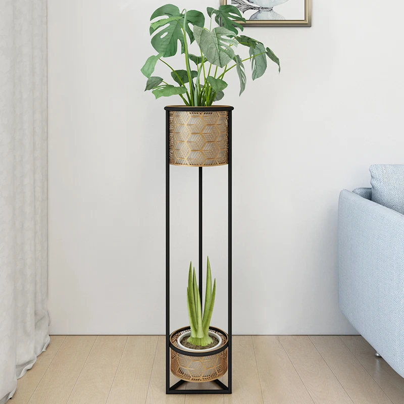 H1 Европейская кованая железная полка для цветов горшка гостиной интерьер