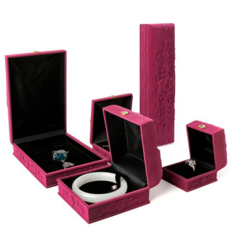Бархатное ожерелье с принтом роз кольцо коробка для ювелирных изделий браслет