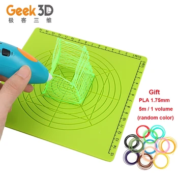 

Geek 3D Printing Pen Silicone Mat Doodle Pad with Basic Geometric Template Multi-Purpose Design Silicone for 3D Drawing Stencils