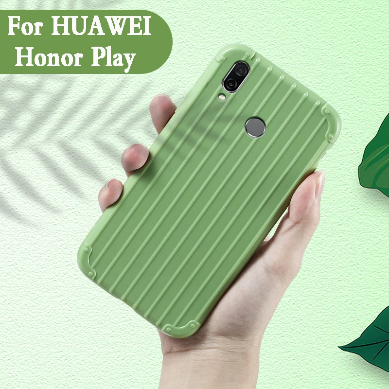 Роскошный чехол для чемодана huawei honor play Модный милый силиконовая задняя крышка