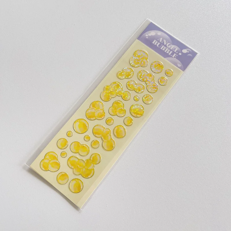 1Pc Cute Bubble Laser Waterproof Sticker Decorative Adhesive Stickers Scrapbooking School Supplies Decorative Material Stickers