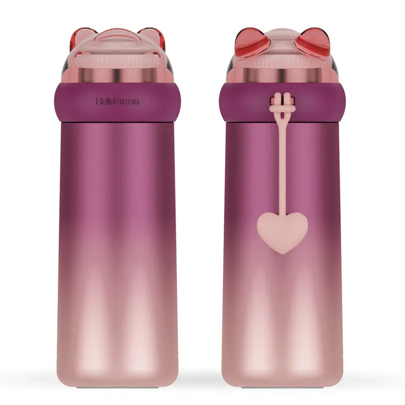 350beer-red Горячая Bpa-free двухслойный термос для кофе и молока flack stars moon sky градиентные цвета Вакуумная чашка креативные бутылки с животными modeli - Цвет: 350beer-red