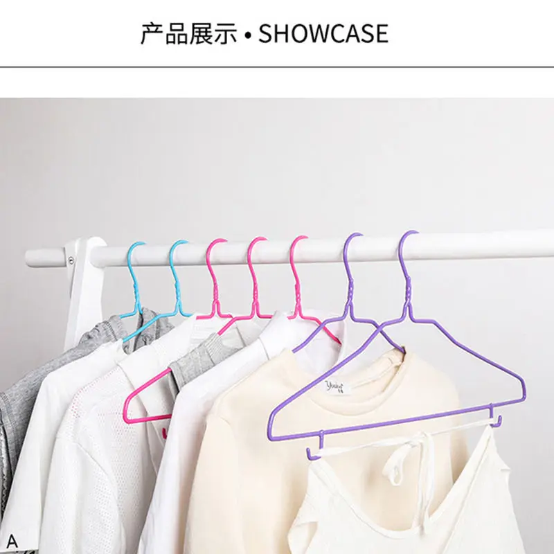 10PCs Stainless Steel Clothes Hanger Non-Slip Children Coat Trousers Pants Drying Rack with hook Wardrobe Laundry Storage Holder