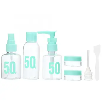 

7Pcs Portable Mini Empty Spray Press Shampoo Bottle Cream Container Dropper Travel Set Refillable Empty Cosmetic Containers