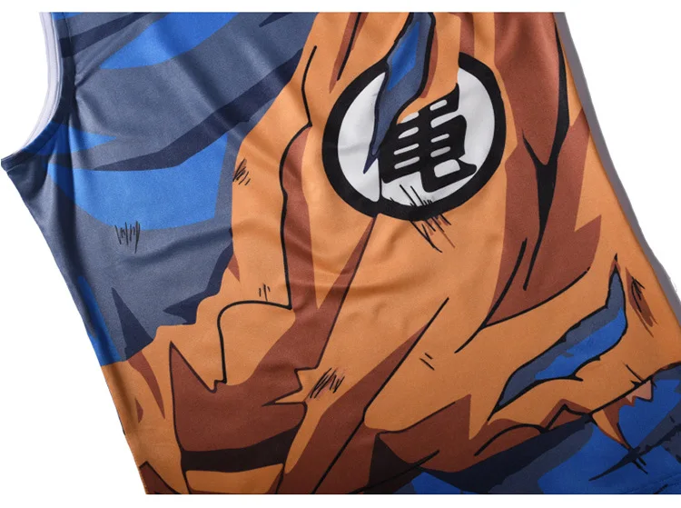 Foreign Trade Hot Sales Summer Vest Anime Goku Printted Waistcoat Fashion Sleeveless Youth Sports Tank Top Waistcoat Men's