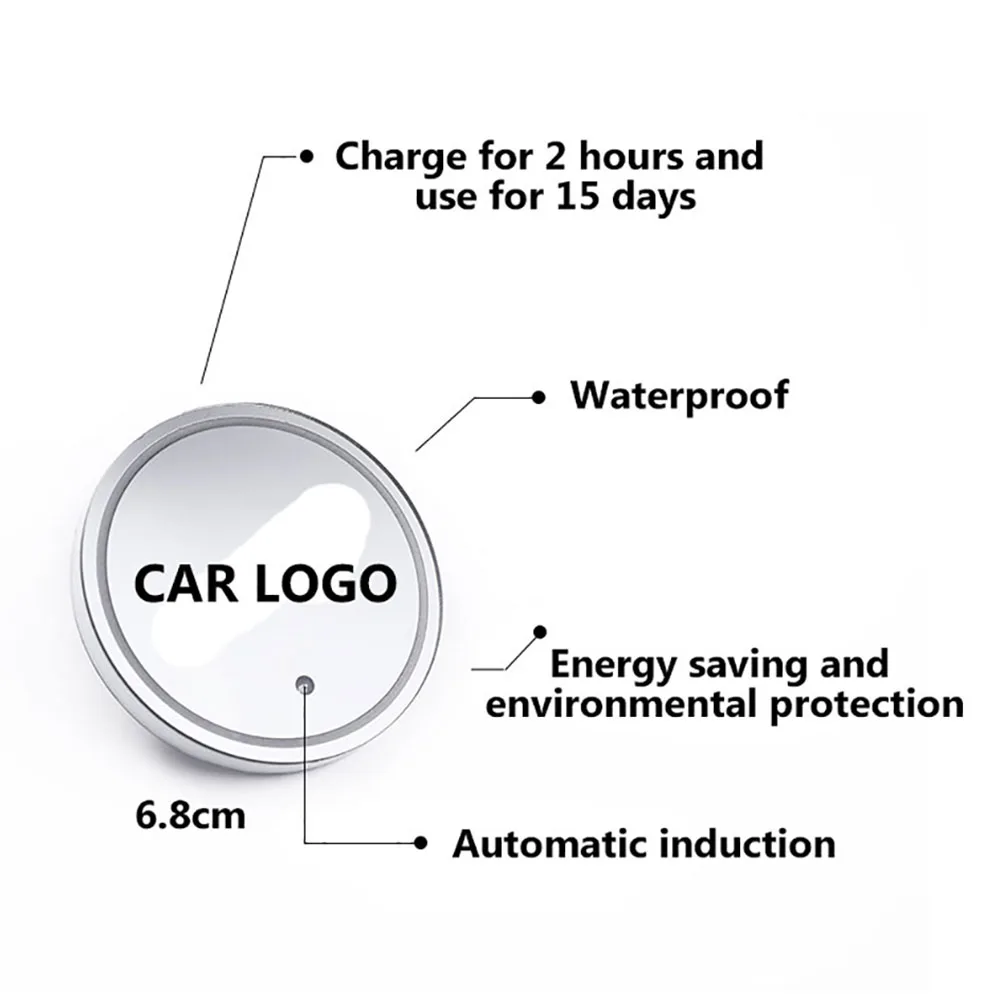 Качественная атмосферная LED подсветка с логотипом автомобиля для подстаканников(2 штуки