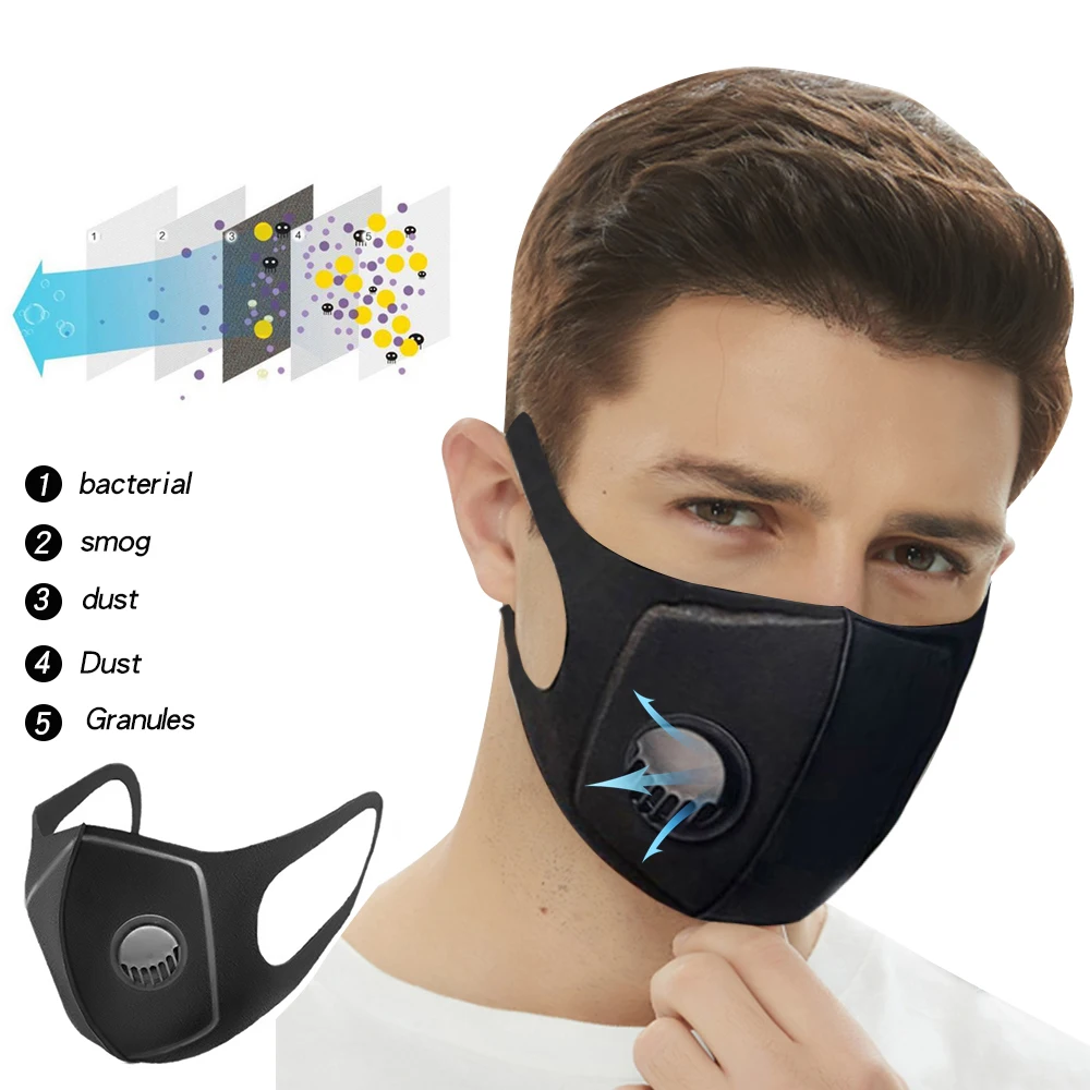 

1Pcs Sponge Dust Masks Respirator Mask with Breath Valve Anti-Dust Anti Pollution Face Mouth Mask Breathable for Men Women