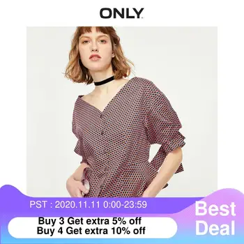 

ONLY Women's 100% Cotton V-neckline Elbow Sleeves Shirt | 119331502