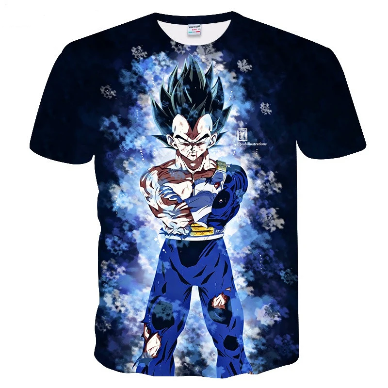 Супер Saiyan/футболка с 3D принтом, летние модные футболки с аниме «жемчуг дракона Z Goku» для мальчиков и девочек, футболка с героями мультфильмов, размер для детей