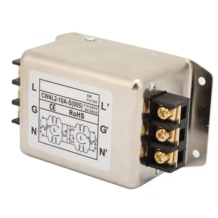 115V//250V Power Line Filter,10A 50//60Hz Single//Dual Pole Single-Phase Power Line EMI Filter Terminal,Power Wire Filter Power Filter Terminal