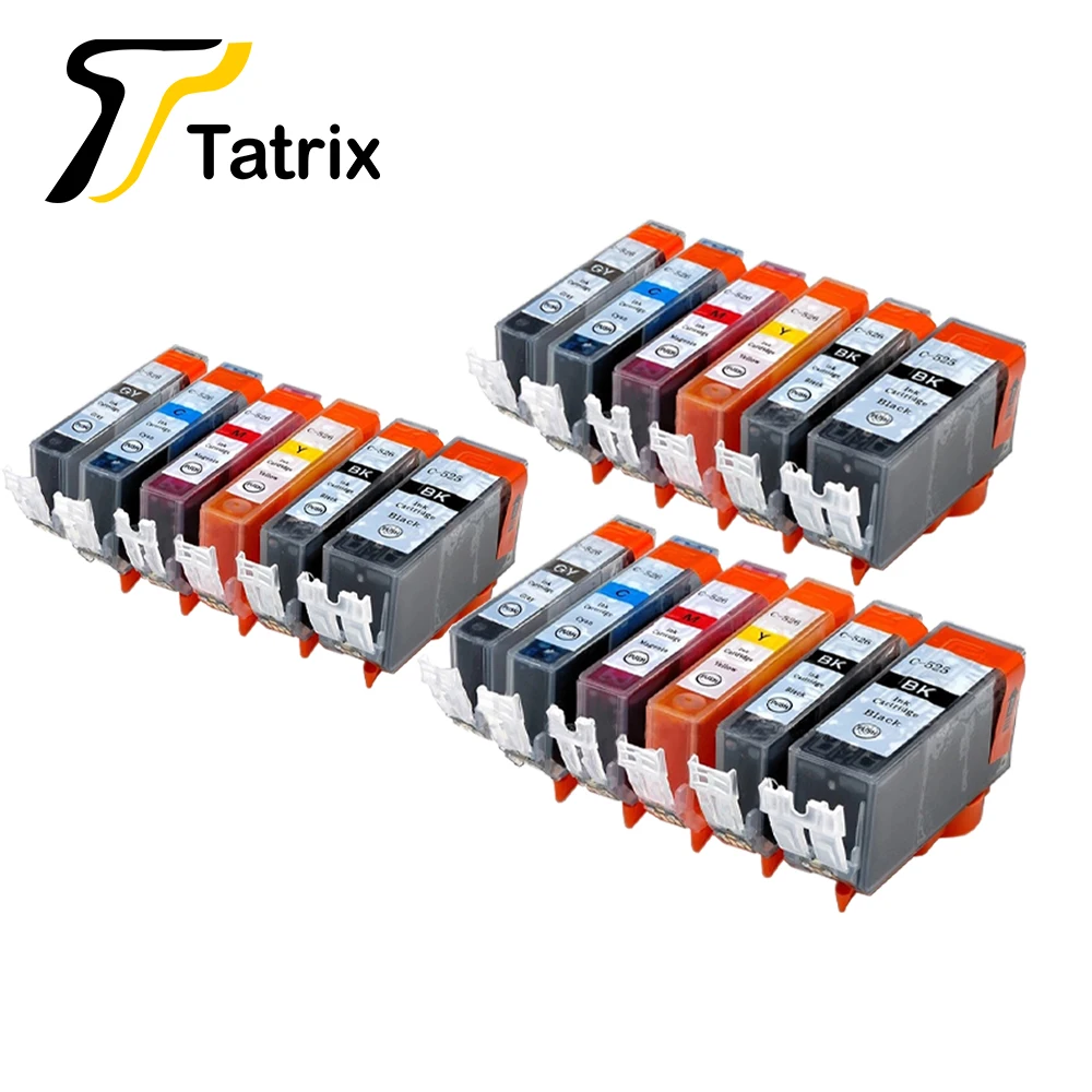 

Tatrix PGI525 PGI 525 CLI 526 Ink Cartridges for Canon Pixma iP4850 ix6550 MG5150 MG5250 MG6150 MG8150 MX885 MG5350 Printer