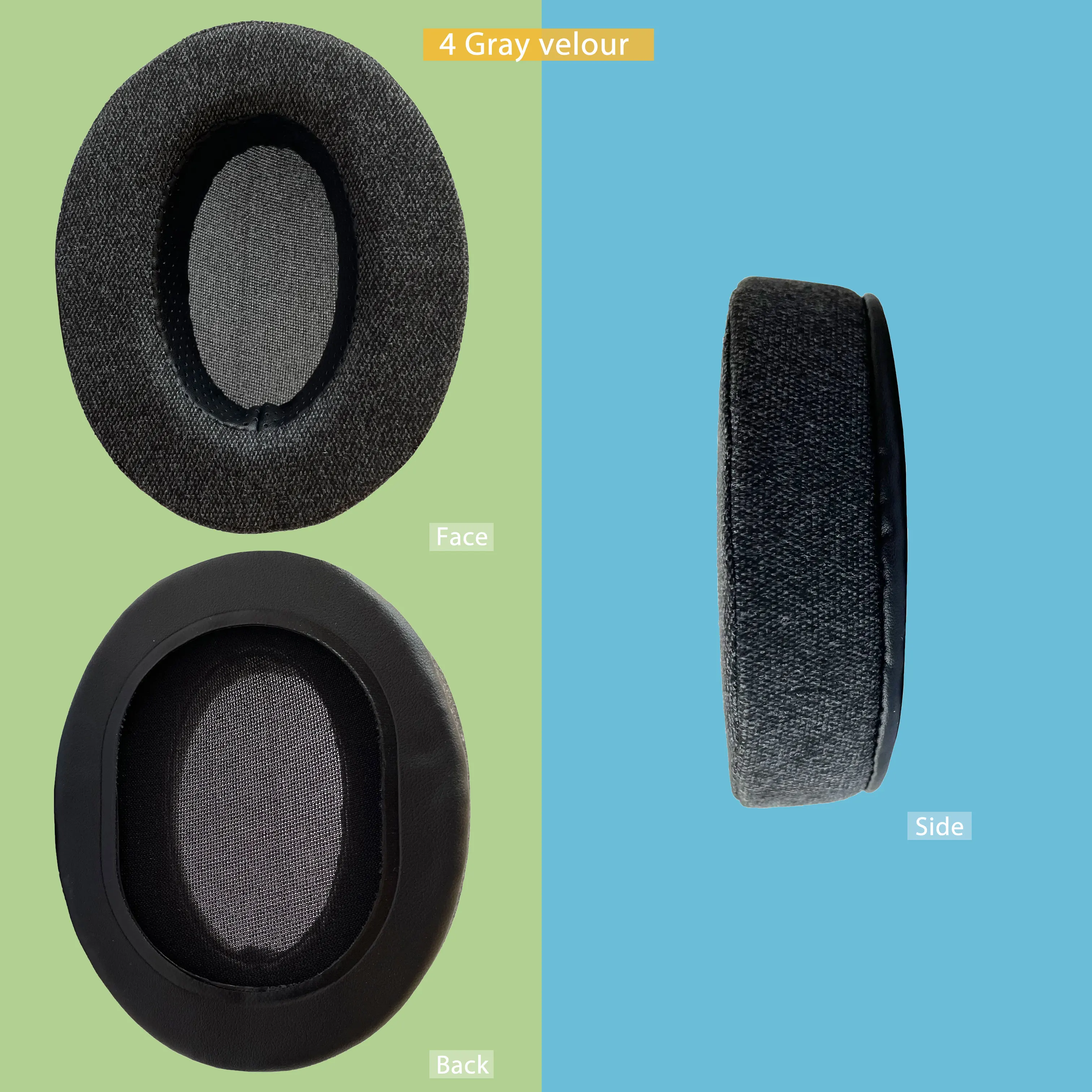 Premium Replacement Memory Foam Ear Pads - Silver Edition