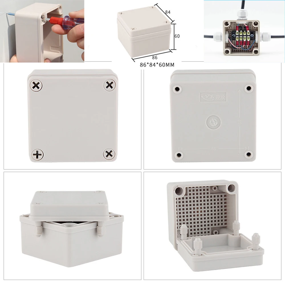 35A 600V 3 Pins Terminal Blocks with Gland Connectors Sealed  Enclosure Case Project Junction Box