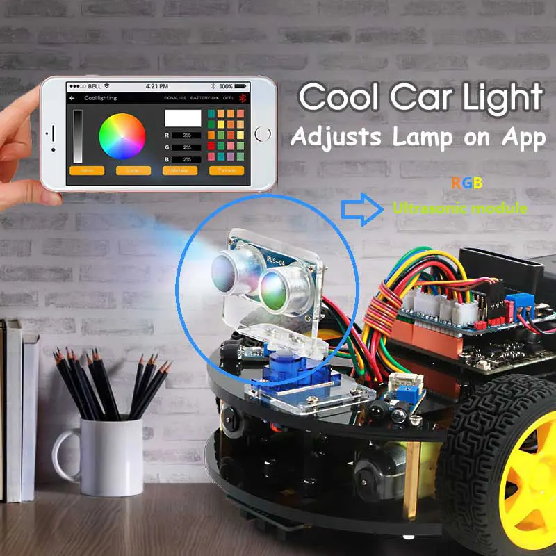 Ультразвуковой Модуль с датчиком расстояния освещения RGB совместимый датчик