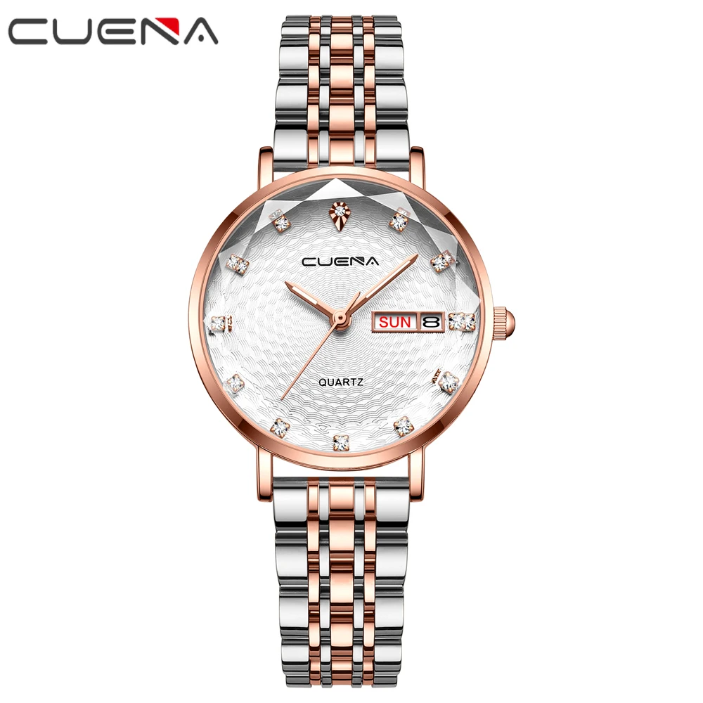 

CUENA Luxury Women Watch Waterproof Ladies Wrist Watches Top Brand Rhinestone Women's Bracelet Watches Female Relogio Feminino