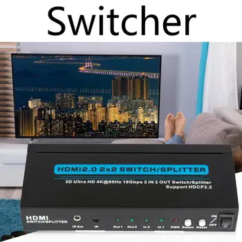 

Two-In And Two-Out Switchering Splitter Hdmi2.0 3D 4Kx2K@60Hz Hdcp2.2 Splitter Hdmi Amplifier For Hdtv Dvd Tv Box T-1022E