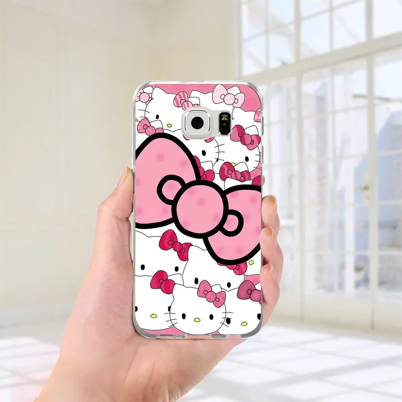 Мягкий чехол для Samsung Galaxy A10 A20 A30 A40 A50 A60 A70 A80 A90 J1 J2 J3 J5 J7 Prime Pro Привет котенок Hello Kitty с
