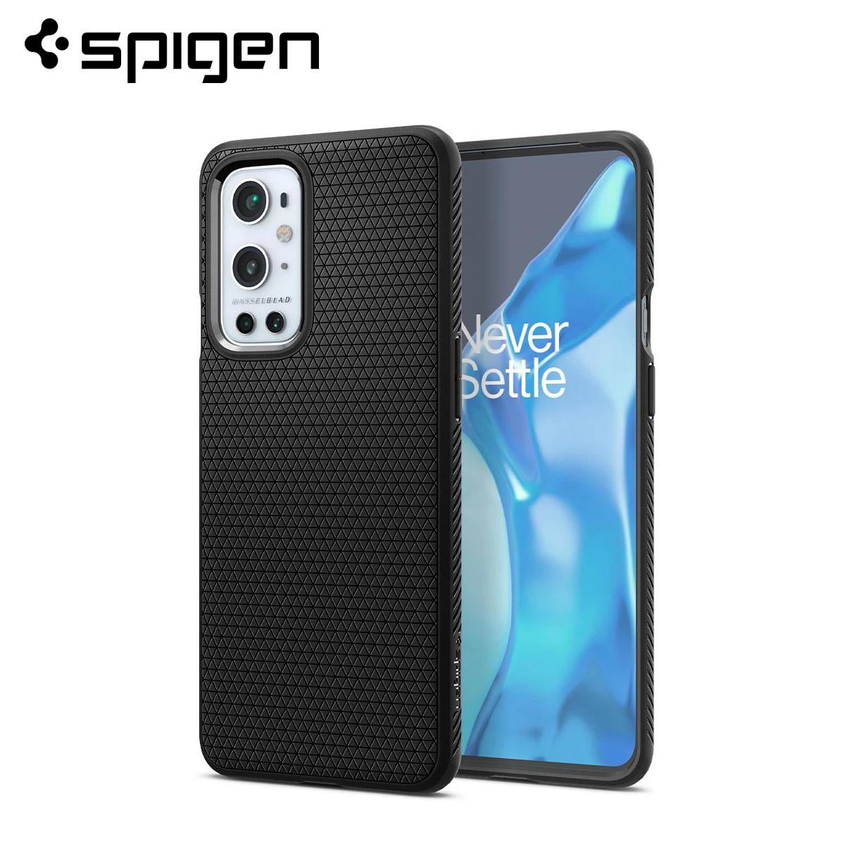 Чехол Spigen Liquid Air для OnePlus 9 Pro (Китай/фото)-матовый черный легкий Противоскользящий