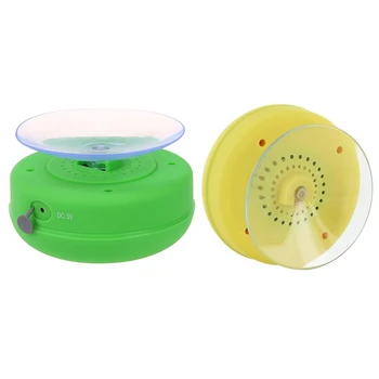 

2 Pcs Mini Waterproof Handsfree Sucker Bluetooth Speaker:1 Pcs Wireless with Portable Yellow Compatible with Mavil and Tablet &