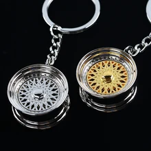 Автомобиль колесо модифицированный ключ цепь серебро и Золотое колесо BBS брелок кулон модифицированный ключ кольцо Автозапчасти Автомобильные аксессуары индивидуальность