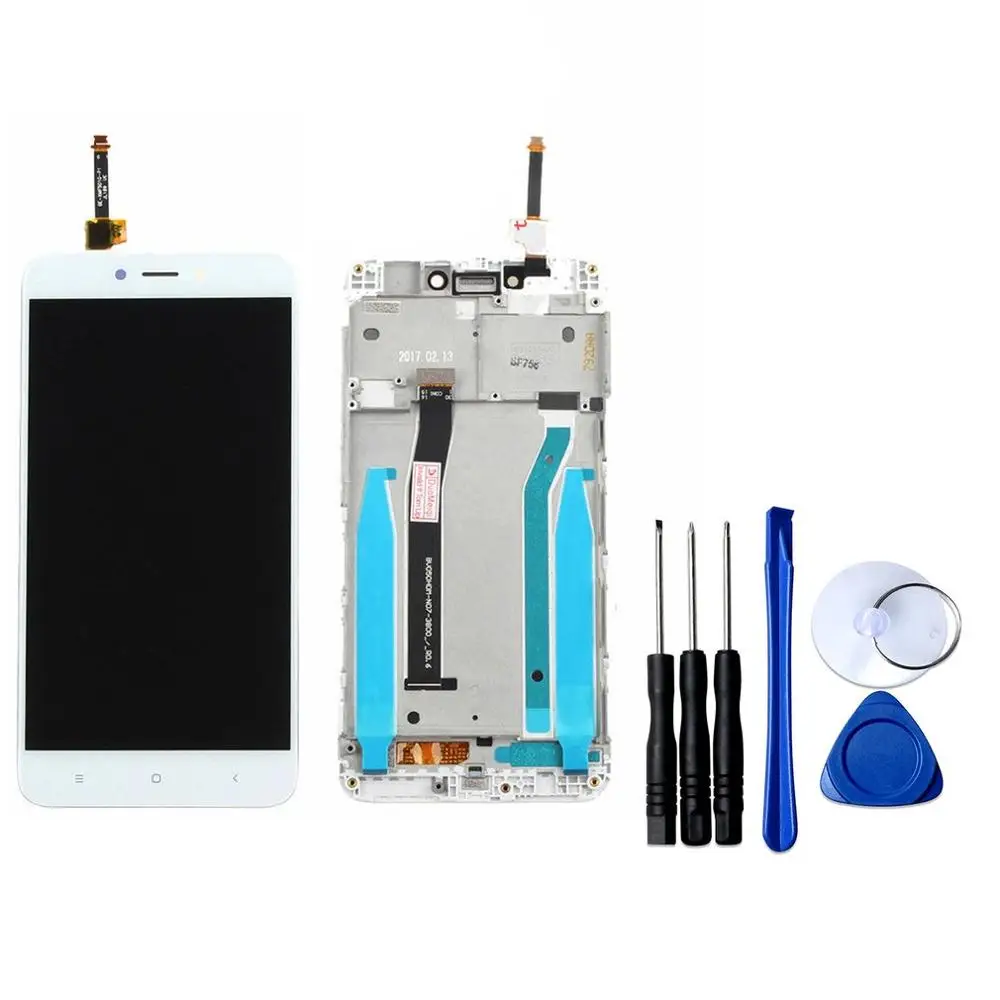 For Xiaomi redmi 4X Glass LCD display Touch Screen Assembly Panel Frame Screen Digitizer Replacement Part - Цвет: white Frame tool