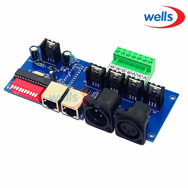 4 канала x 4A с интерфейсом RJ45 светодиодный контроллер RGBW простой декодер DMX DMX512