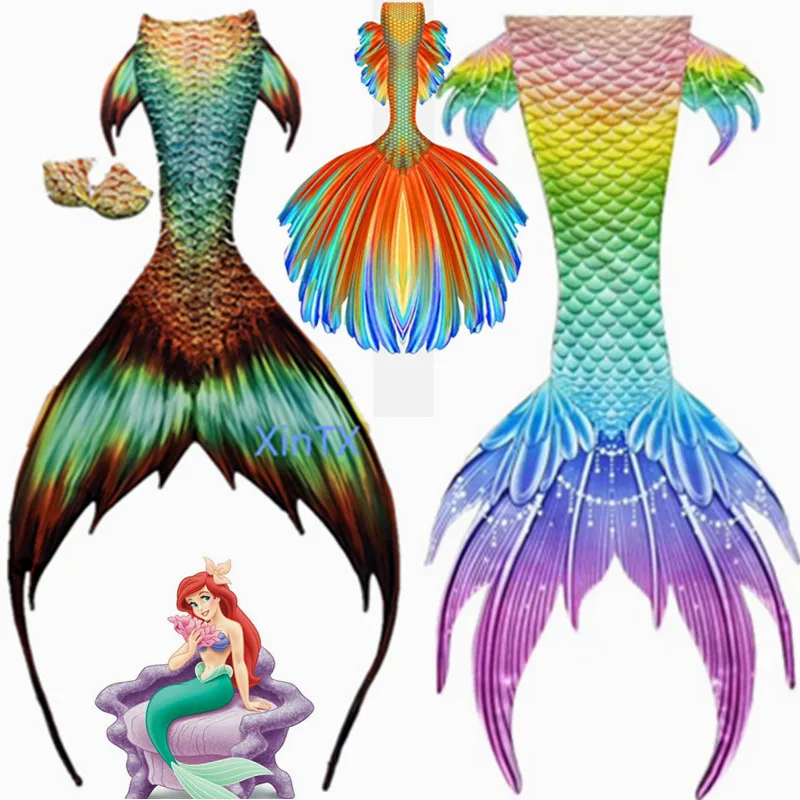 Big Mermaid Tail for Adult Women Men Mermaid Tail with Flipper Beach Costumes Mermaid Swimsuits 