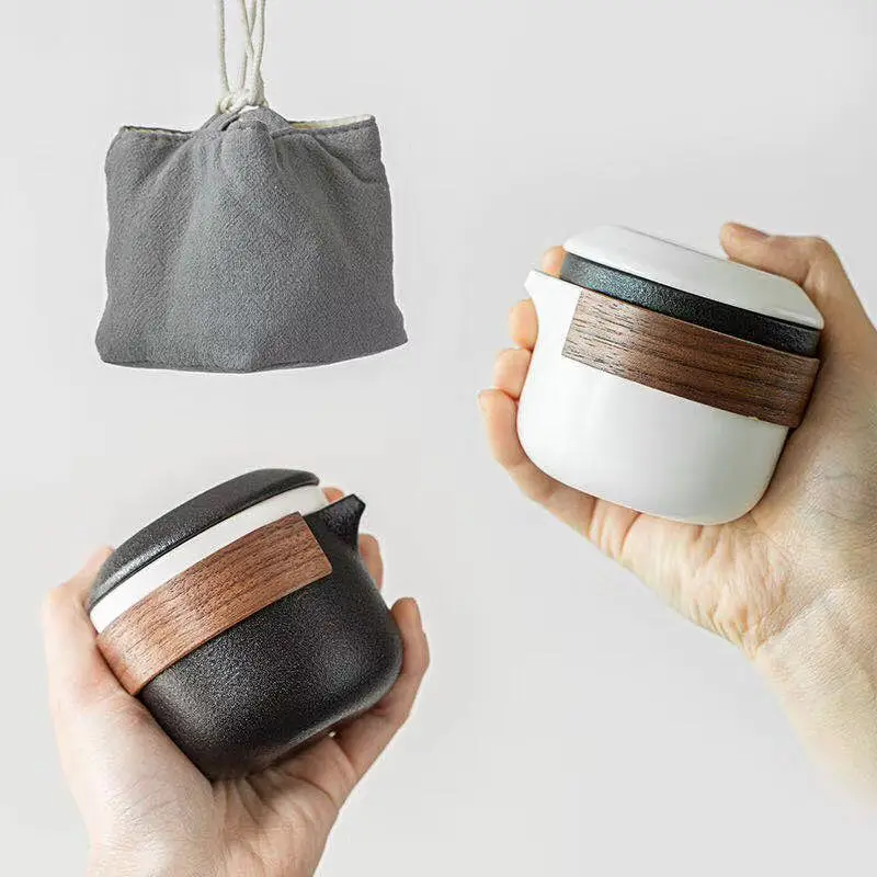 

LUWU ceramic teapot with 2 cups a tea sets portable travel office tea set drinkware