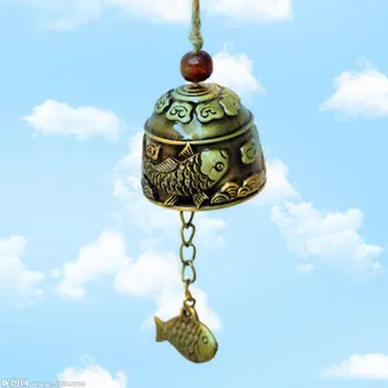 

Vintage Carp Pattern Hanging Wind Chime Bell Blessing Good Luck Fortune Decor Crafts Spring Festival Pendant Wind Bell