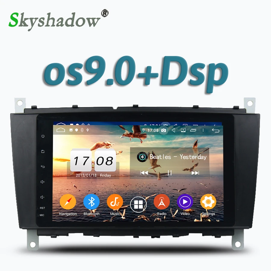 DSP ISP Android 9,0 4G ram 8core автомобильный dvd-плеер Wifi Bluetooth RDS радио тюнер gps карта для Benz W203 W467 W209 W219 2004-2011