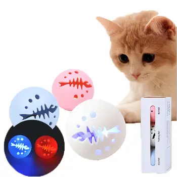 

Interactive Cat Toy Ball Kitten Toys Bell Ball Flash Light Ball Catnip Ball Cat Exercise Chaser Toy Stimulate Hunting Instinct